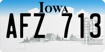 IA license plate AFZ713