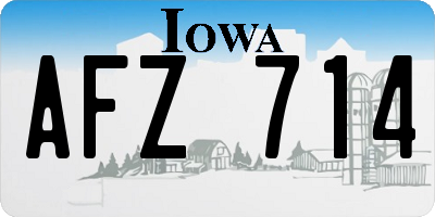 IA license plate AFZ714