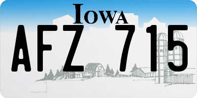 IA license plate AFZ715
