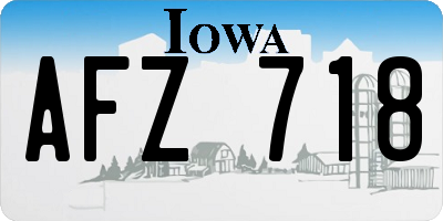 IA license plate AFZ718