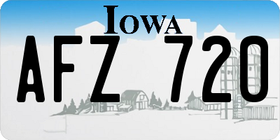 IA license plate AFZ720