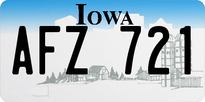 IA license plate AFZ721