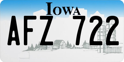 IA license plate AFZ722