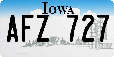 IA license plate AFZ727