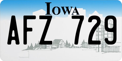 IA license plate AFZ729