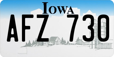 IA license plate AFZ730