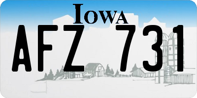 IA license plate AFZ731