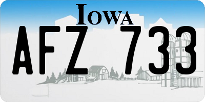 IA license plate AFZ733