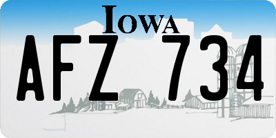 IA license plate AFZ734