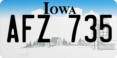 IA license plate AFZ735