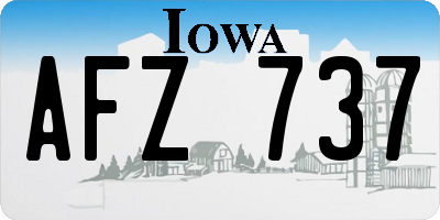IA license plate AFZ737