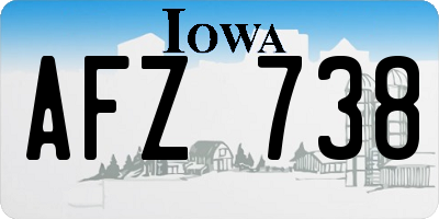 IA license plate AFZ738