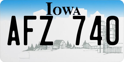 IA license plate AFZ740