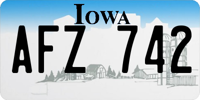 IA license plate AFZ742