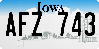 IA license plate AFZ743
