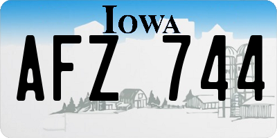 IA license plate AFZ744
