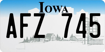 IA license plate AFZ745