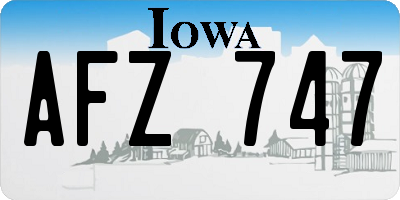 IA license plate AFZ747
