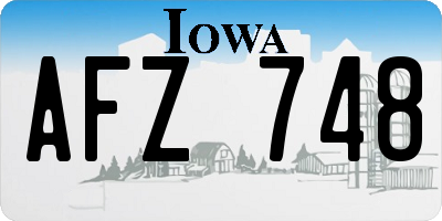 IA license plate AFZ748