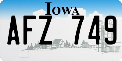 IA license plate AFZ749