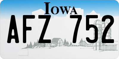IA license plate AFZ752