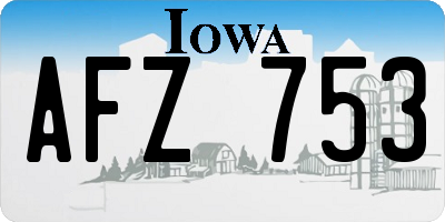 IA license plate AFZ753
