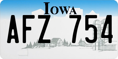 IA license plate AFZ754