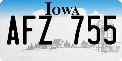 IA license plate AFZ755