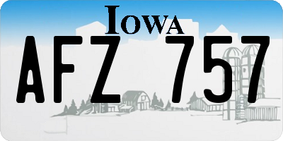 IA license plate AFZ757