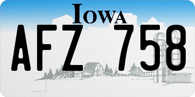 IA license plate AFZ758