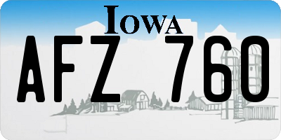 IA license plate AFZ760