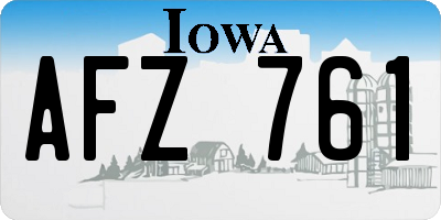IA license plate AFZ761