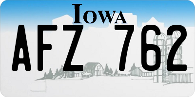 IA license plate AFZ762