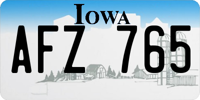 IA license plate AFZ765