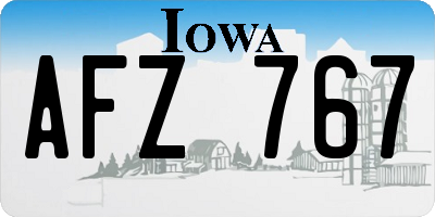IA license plate AFZ767