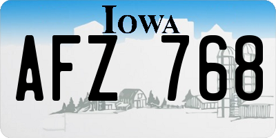 IA license plate AFZ768