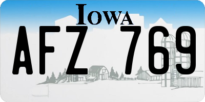 IA license plate AFZ769