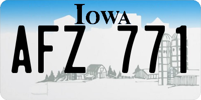 IA license plate AFZ771