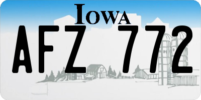 IA license plate AFZ772