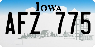 IA license plate AFZ775