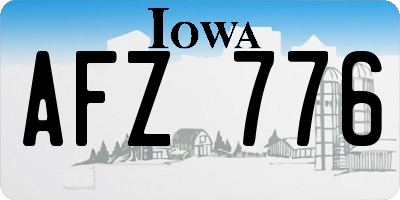 IA license plate AFZ776