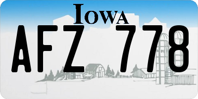 IA license plate AFZ778