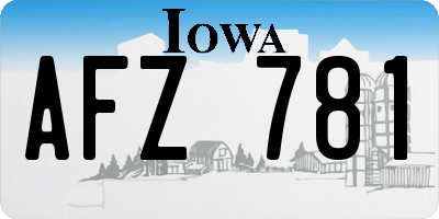IA license plate AFZ781