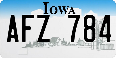 IA license plate AFZ784