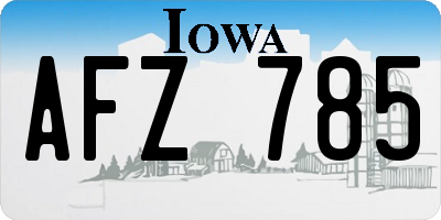 IA license plate AFZ785