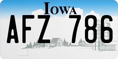 IA license plate AFZ786