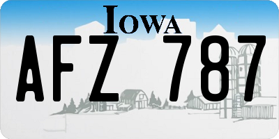 IA license plate AFZ787