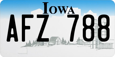 IA license plate AFZ788