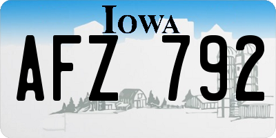 IA license plate AFZ792