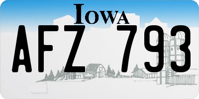 IA license plate AFZ793